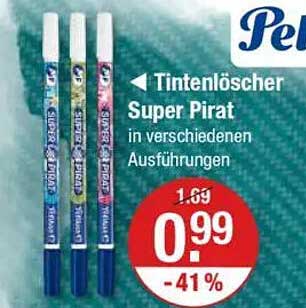 Tintenlöscher Super Pirat in verschiedenen Ausführungen