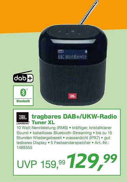 tragbares DAB+/UKW-Radio Tuner XL