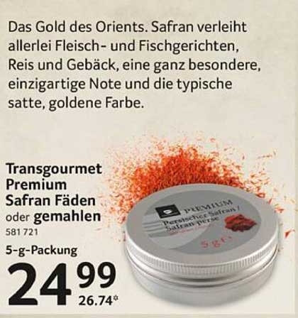 Transgourmet Premium Safran Fäden oder gemahlen - 5-g-Packung