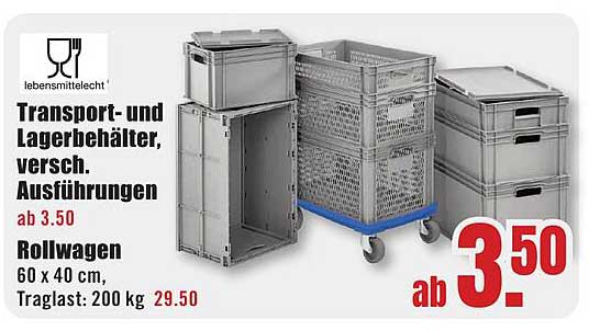 Transport- und Lagerbehälter, verschiedenste Ausführungen