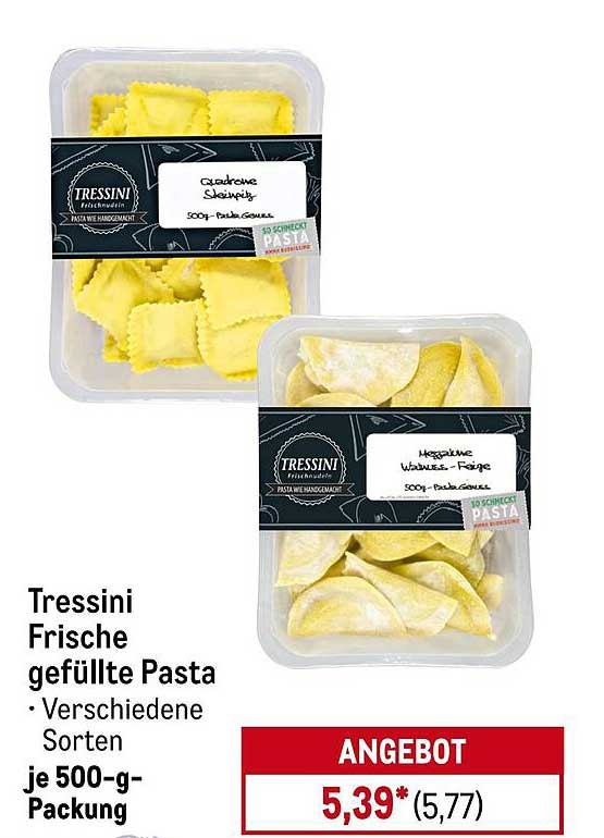 Tressini Frische gefüllte Pasta - verschiedene Sorten je 500-g-Packung