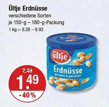 Ültje Erdnüsse verschiedene Sorten je 150-g-180-g-Packung