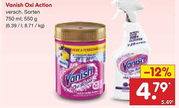 Vanish Oxi Action – verschiedenen Sorten