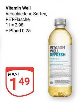 Vitamin Well Refresh – Verschiedene Sorten, PET-Flasche