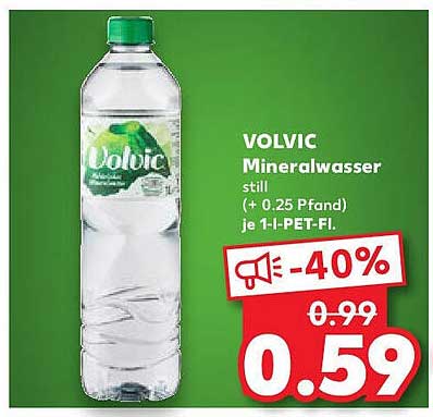 VOLVIC Mineralwasser still je 1-L-PET-Flasche