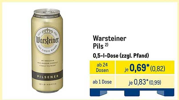 Warsteiner Pils 0,5 l Dose (zzgl. Pfand)