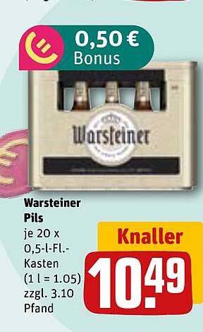 Warsteiner Pils 20 x 0,5 L- Flaschen-Kasten