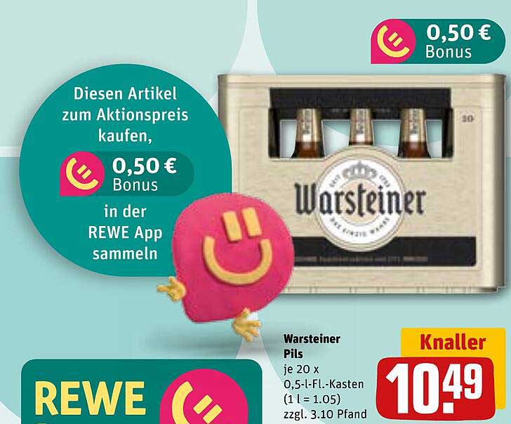 Warsteiner Pils je 20 x 0,5 l-Fl. Kasten