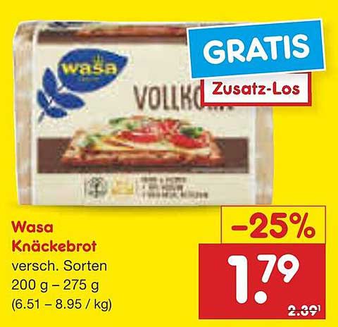 Wasa Knäckebrot verschiedene Sorten 200 g - 275 g