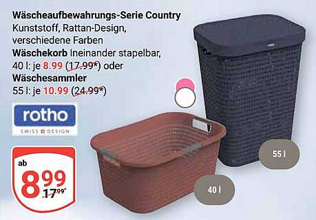 Wäscheaufbewahrungs-Serie Country – Wäschekorb und Wäschesammler