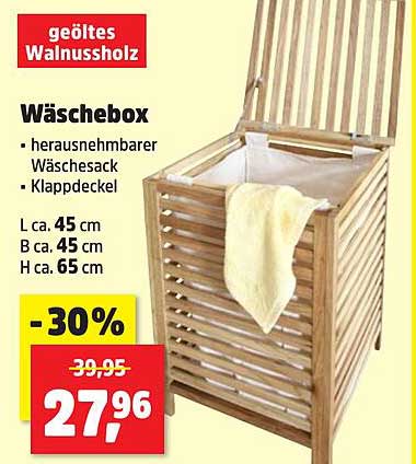 Wäschebox aus geöltem Walnussholz