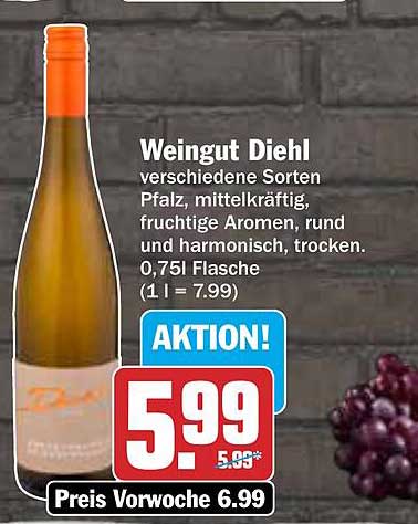 Weingut Diehl - Verschiedene Sorten Pfalz, 0,75l Flasche