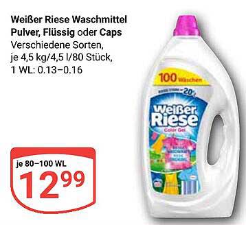 Weißer Riese Waschmittel Pulver, Flüssig oder Caps