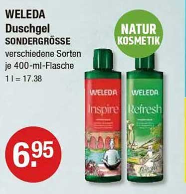 WELEDA Duschgel SONDERGRÖSSE verschiedene Sorten je 400-ml-Flasche
