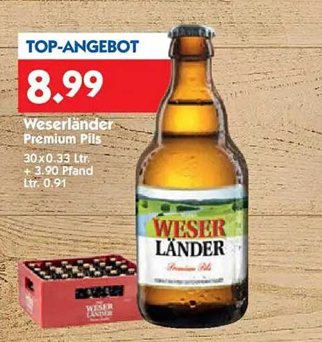 Weserländer Premium Pils – 30 x 0,33 L