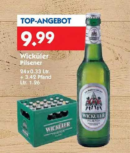 Wicküler Pilsener 24 x 0,33 L - Top-Angebot für Bierliebhaber!
