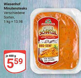 Wiesenhof Minutenschnitzel in BBQ-Senf Marinade, 400 g