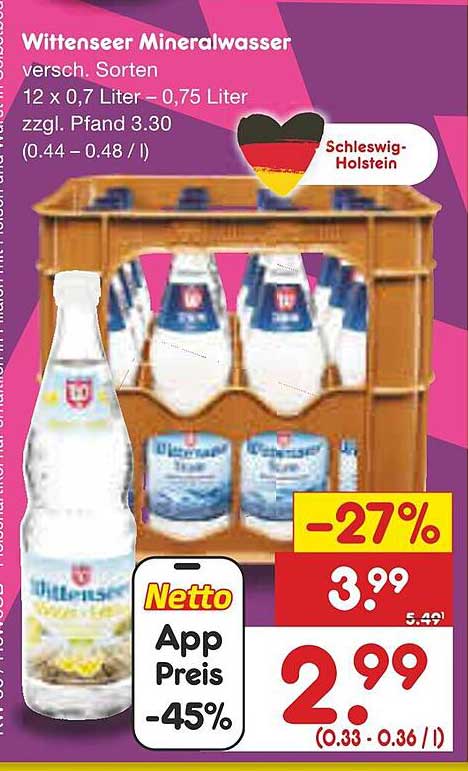 Wittenseer Mineralwasser, 12 x 0,7 Liter – jetzt zum Sparpreis!
