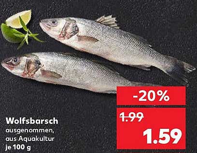 Wolfsbarsch aus Aquakultur je 100 g