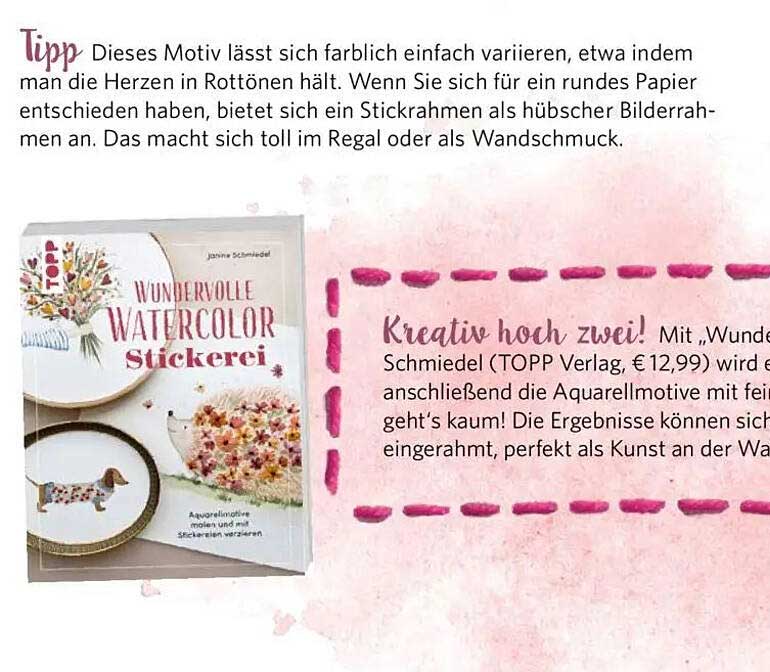 Wundervolle Watercolor Stickerei von Joanna Schmiedel