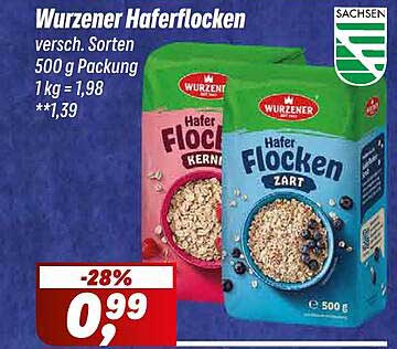 Wurzener Haferflocken - versch. Sorten 500 g Packung