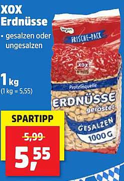 XOX Erdnüsse - Gesalzen oder Ungesalzen, 1 kg