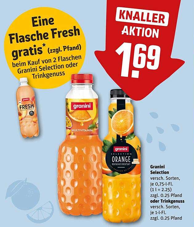 1 Flasche Fresh gratis* bei Kauf von 2 Flaschen Granini Selection oder Trinkgenuss