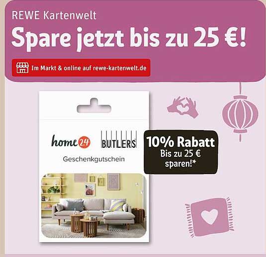 10% Rabatt auf Geschenkgutscheine von home24 BUTLERS – Spare jetzt bis zu 25 €!