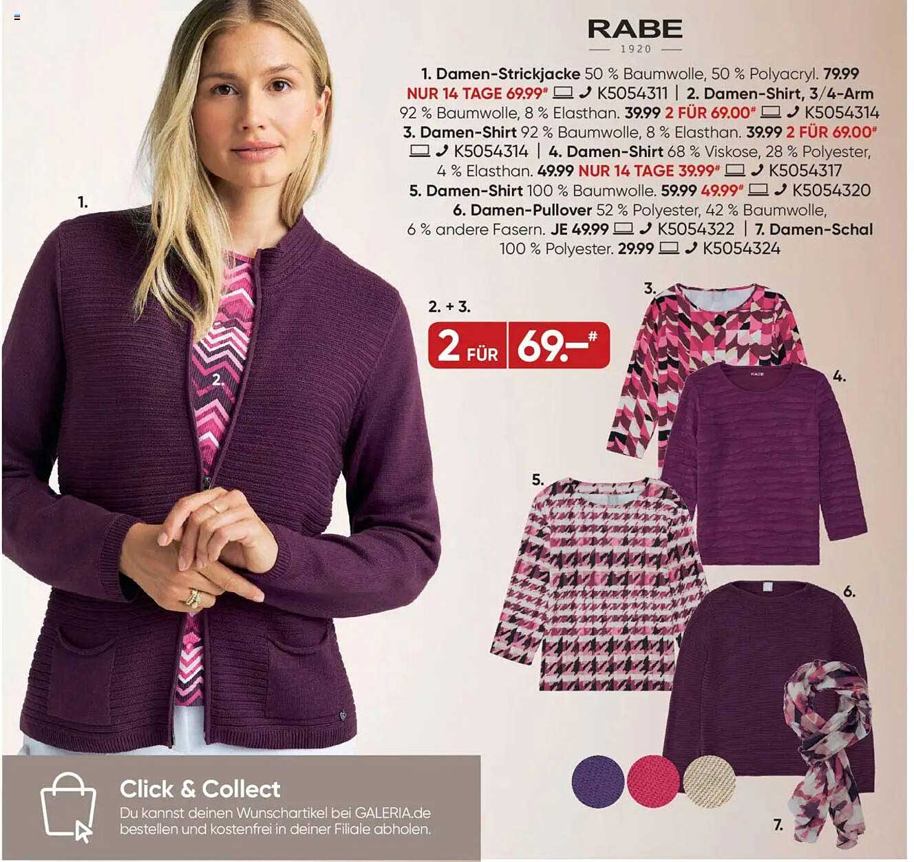 2 für 69,00 €: Damen-Strickjacke und Damen-Shirts