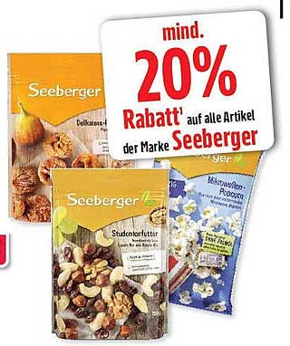20% Rabatt auf alle Artikel der Marke Seeberger