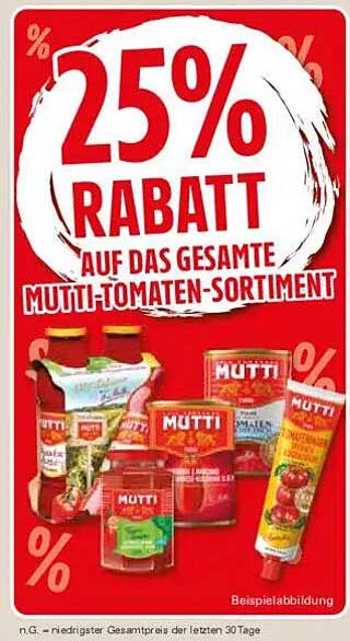 25% Rabatt auf das gesamte Mutti-Tomaten-Sortiment