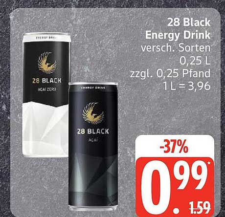 28 Black Energy Drink - versch. Sorten 0,25 L