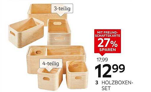 3-teiliges Holzboxen-Set