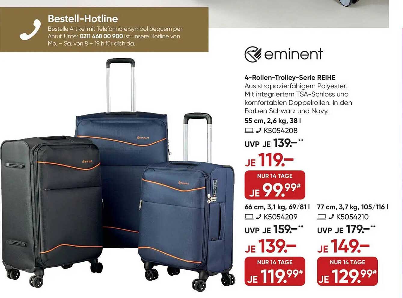 4-Rollen-Trolley-Serie REIHE von eminent