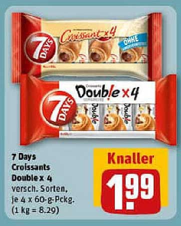 7 Days Croissants Double x 4 - verschiedene Sorten