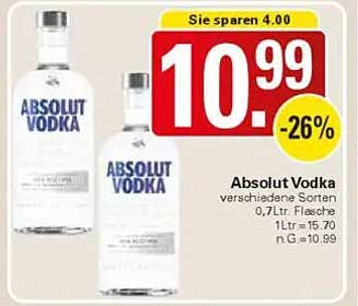 Absolut Vodka verschiedene Sorten 0,7L Flasche