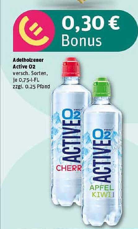 Adelholzener Active O2 0,75 l – Verschiedene Sorten