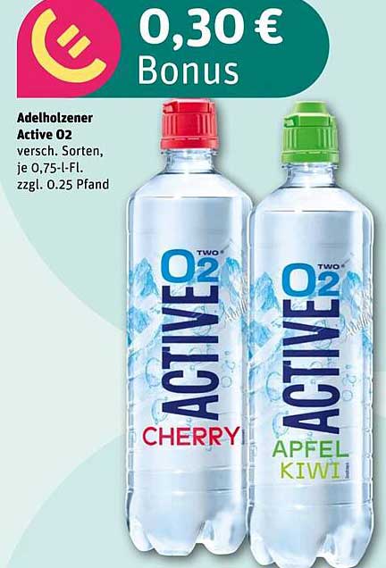 Adelholzener Active O2, verschiedene Sorten, je 0,75-L-Flasche