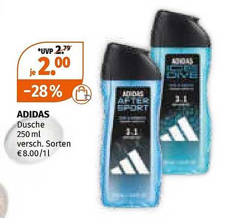 ADIDAS Dusche 250 ml - Sport & Frische für jeden Tag