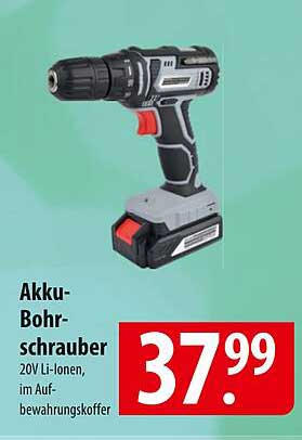 Akku-Bohrschrauber 20V Li-Ionen im Aufbewahrungskoffer