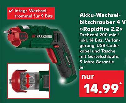 Akku-Wechselbitschrauber 4 V »Rapidfire 2.2«
