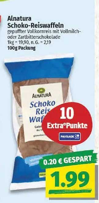 Alnatura Schoko-Reiswaffeln - Gep puffter Vollkornreis mit Vollmilch- oder Zartbitterschokolade