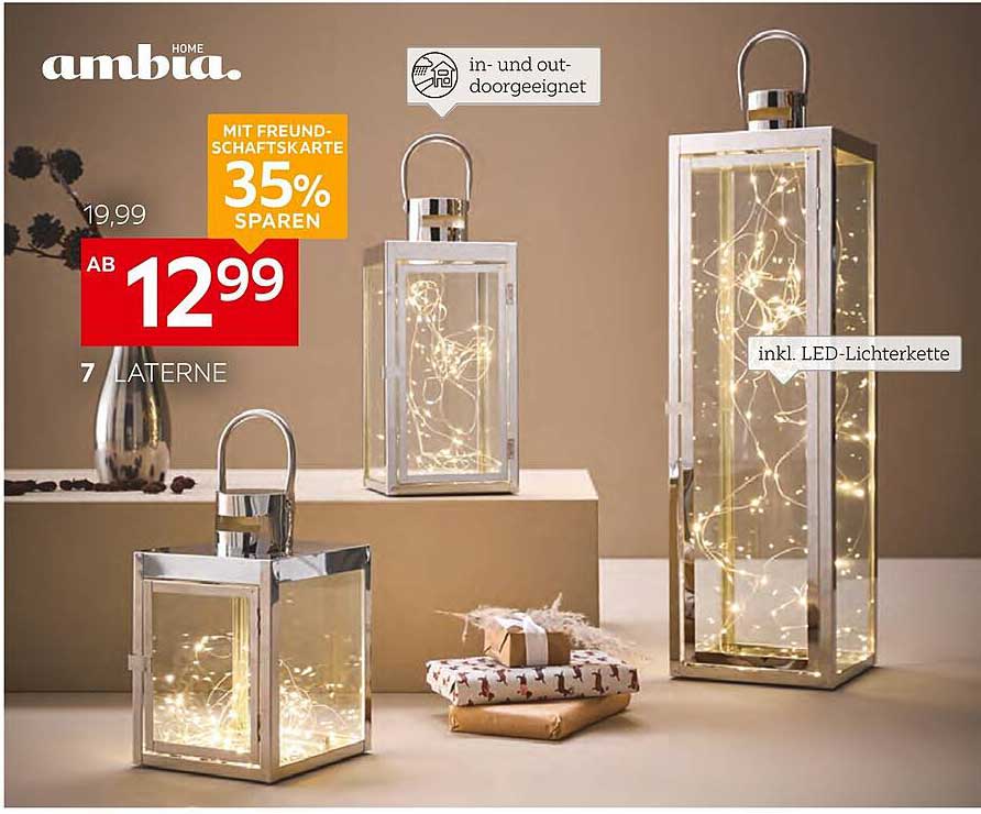 Ambia Home Laterne inkl. LED-Lichterkette