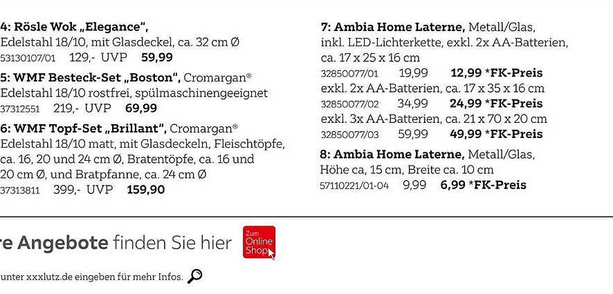 Ambia Home Laterne, Metall/Glas