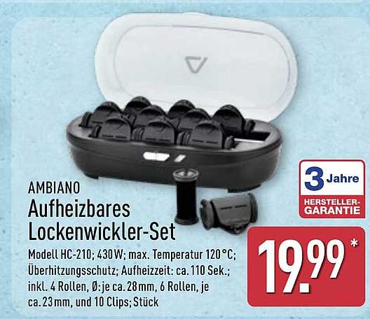 AMBIANO Aufheizbares Lockenwickler-Set
