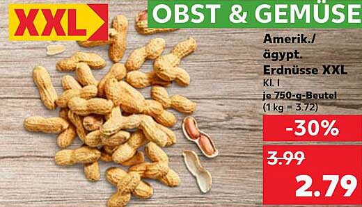 Amerik./ägypt. Erdnüsse XXL je 750-g-Beutel