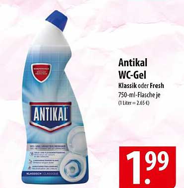 Antikal WC-Gel Klassik oder Fresh 750 ml