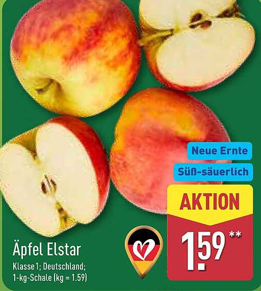 Äpfel Elstar - Klasse 1, Deutschland, 1-kg-Schale