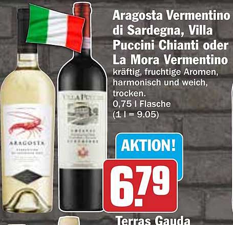 Aragosta Vermentino di Sardegna, Villa Puccini Chianti oder La Mora Vermentino