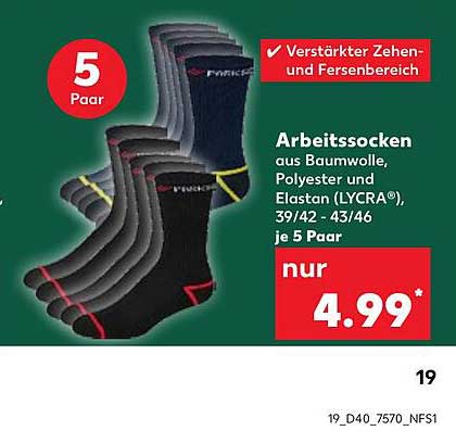 Arbeits- und Sportsocken 5 Paar